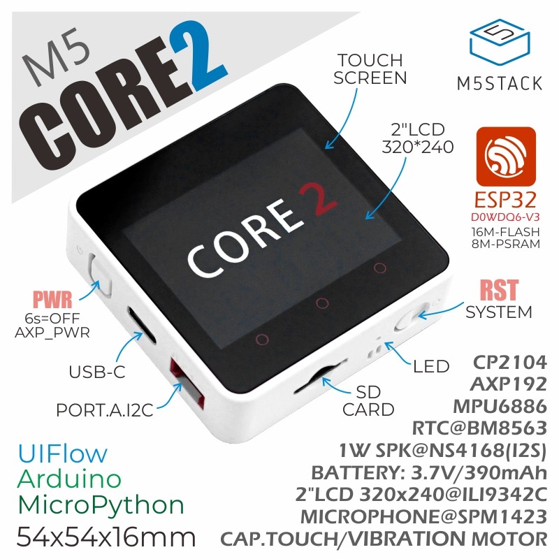 M5Stack Core2 ESP32 IoT Development Kit