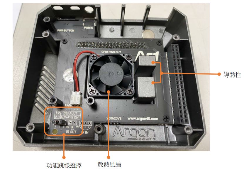 樹莓派 Raspberry Pi 4B 鋁合金上殼規格-1