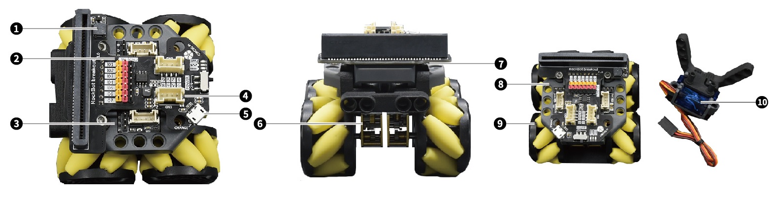 麥克納姆輪小車 RockBot 零件解說圖