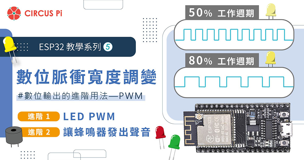 ESP32教學系列(五)：數位脈衝寬度調變(PWM)
