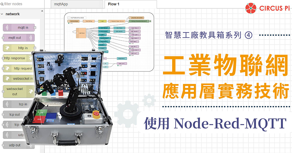 智慧工廠教具箱系列(四)：工業物聯網應用層實務技術 – 使用 Node-Red-MQTT
